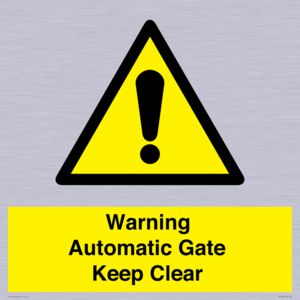 WV10563: Warning Automatic Gate Keep Clear