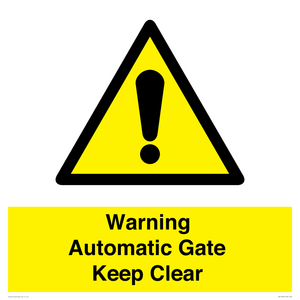 WV10563: Warning Automatic Gate Keep Clear