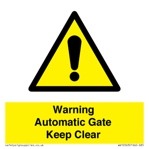 WV10563: Warning Automatic Gate Keep Clear