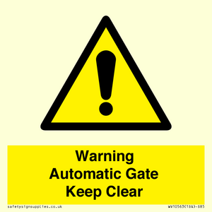 WV10563: Warning Automatic Gate Keep Clear