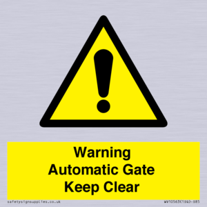 WV10563: Warning Automatic Gate Keep Clear