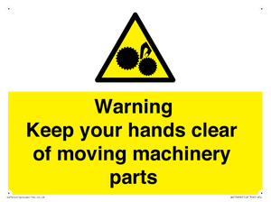 WV10696: Warning - Keep your hands clear of moving machinery parts