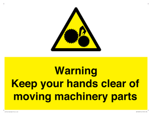 WV10696: Warning - Keep your hands clear of moving machinery parts