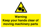 WV10696: Warning - Keep your hands clear of moving machinery parts