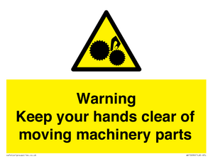 WV10696: Warning - Keep your hands clear of moving machinery parts