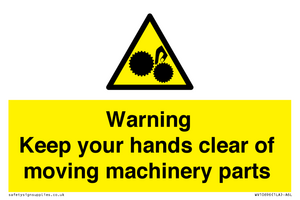 WV10696: Warning - Keep your hands clear of moving machinery parts