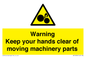 WV10696: Warning - Keep your hands clear of moving machinery parts