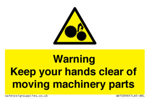 WV10696: Warning - Keep your hands clear of moving machinery parts