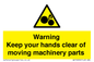 WV10696: Warning - Keep your hands clear of moving machinery parts