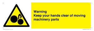 WV10696: Warning - Keep your hands clear of moving machinery parts