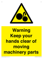 WV10696: Warning - Keep your hands clear of moving machinery parts