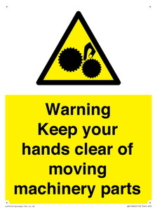 WV10696: Warning - Keep your hands clear of moving machinery parts