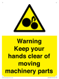 WV10696: Warning - Keep your hands clear of moving machinery parts
