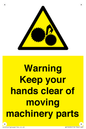 WV10696: Warning - Keep your hands clear of moving machinery parts