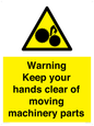 WV10696: Warning - Keep your hands clear of moving machinery parts