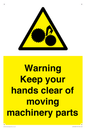 WV10696: Warning - Keep your hands clear of moving machinery parts