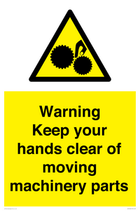 WV10696: Warning - Keep your hands clear of moving machinery parts