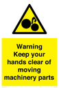 WV10696: Warning - Keep your hands clear of moving machinery parts