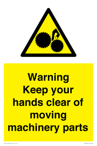 WV10696: Warning - Keep your hands clear of moving machinery parts