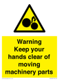 WV10696: Warning - Keep your hands clear of moving machinery parts