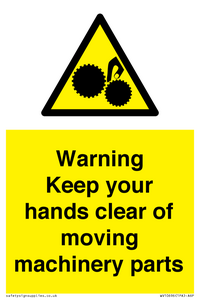 WV10696: Warning - Keep your hands clear of moving machinery parts