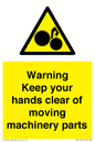 WV10696: Warning - Keep your hands clear of moving machinery parts