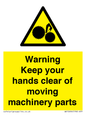 WV10696: Warning - Keep your hands clear of moving machinery parts