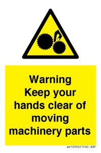 WV10696: Warning - Keep your hands clear of moving machinery parts