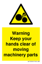 WV10696: Warning - Keep your hands clear of moving machinery parts