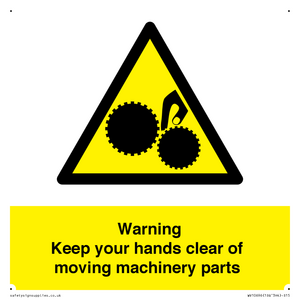WV10696: Warning - Keep your hands clear of moving machinery parts