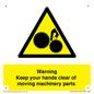 WV10696: Warning - Keep your hands clear of moving machinery parts