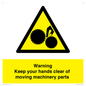 WV10696: Warning - Keep your hands clear of moving machinery parts