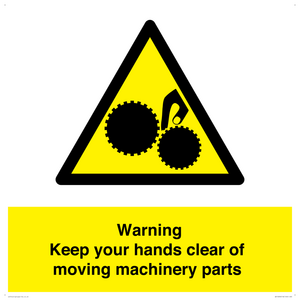 WV10696: Warning - Keep your hands clear of moving machinery parts