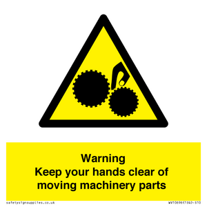 WV10696: Warning - Keep your hands clear of moving machinery parts