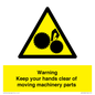 WV10696: Warning - Keep your hands clear of moving machinery parts