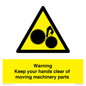 WV10696: Warning - Keep your hands clear of moving machinery parts