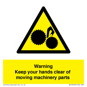 WV10696: Warning - Keep your hands clear of moving machinery parts
