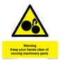 WV10696: Warning - Keep your hands clear of moving machinery parts