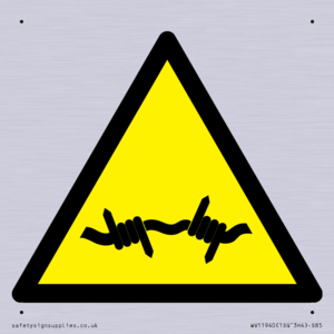 WV11940: W033 Warning: Barbed wire