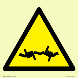WV11940: W033 Warning: Barbed wire