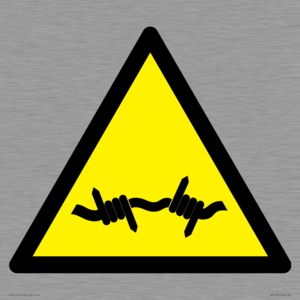 WV11940: W033 Warning: Barbed wire