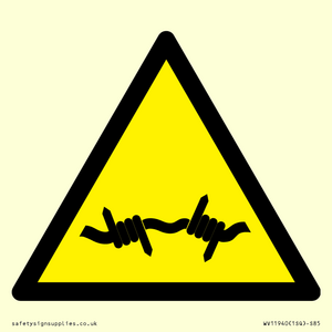 WV11940: W033 Warning: Barbed wire