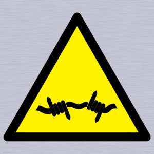 WV11940: W033 Warning: Barbed wire