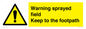 WV12031: Warning sprayed field Keep to the footpath