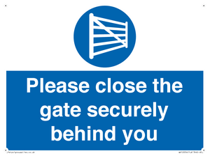 WV12054: Please close the gate securely behind you
