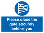WV12054: Please close the gate securely behind you