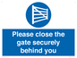 WV12054: Please close the gate securely behind you