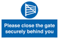 WV12054: Please close the gate securely behind you