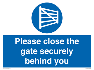 WV12054: Please close the gate securely behind you