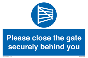 WV12054: Please close the gate securely behind you